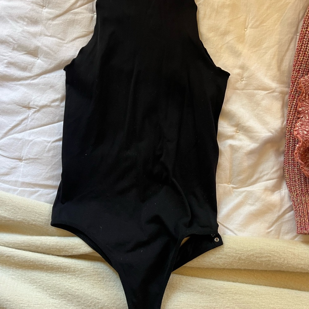 Free People Black Bodysuit